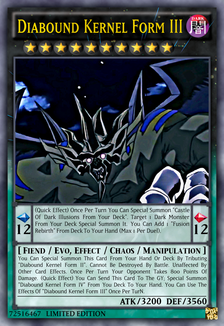 yugioh diabound kernel deck Would this Diabound card be good in any way? (Read effects) : r/yugioh