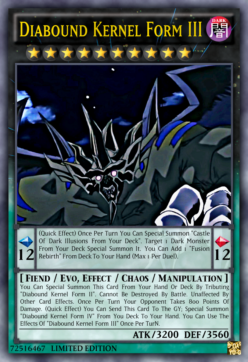 yugioh diabound kernel deck Form 3 | Yu-Gi-Oh Card Maker Wiki Diabound Kernel Form III by