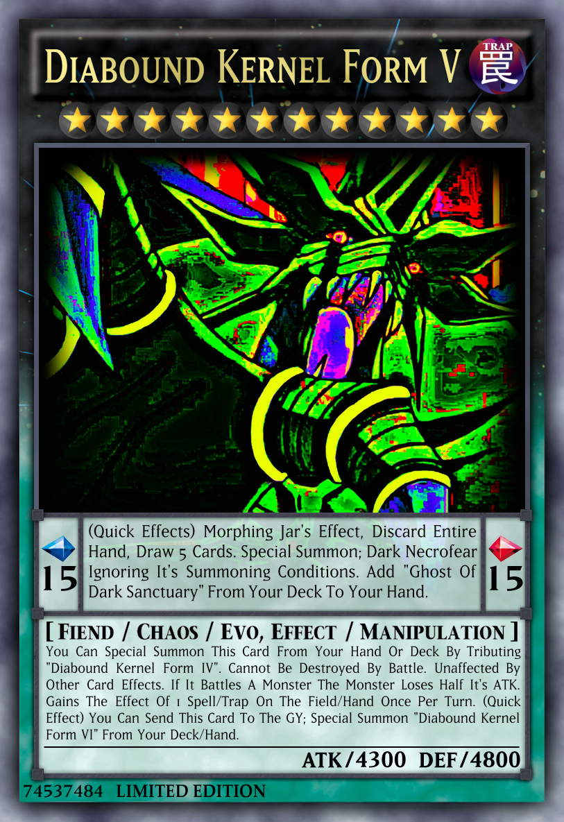 yugioh diabound kernel deck Diabound Custom artwork I did for an Orica Deck a while ago. Will be posting the other forms soon : r/yugioh