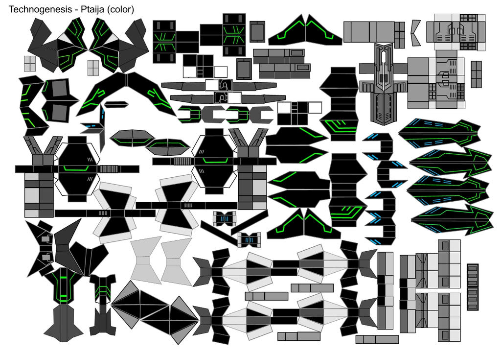 Paper model - Ptaija (parts) by Sermann on DeviantArt