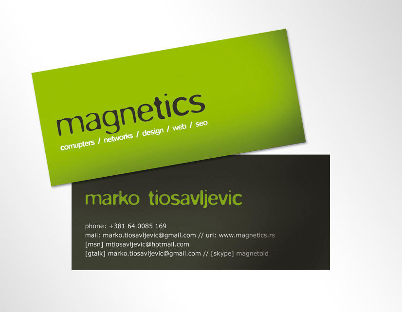 Magnetics industries Bcards