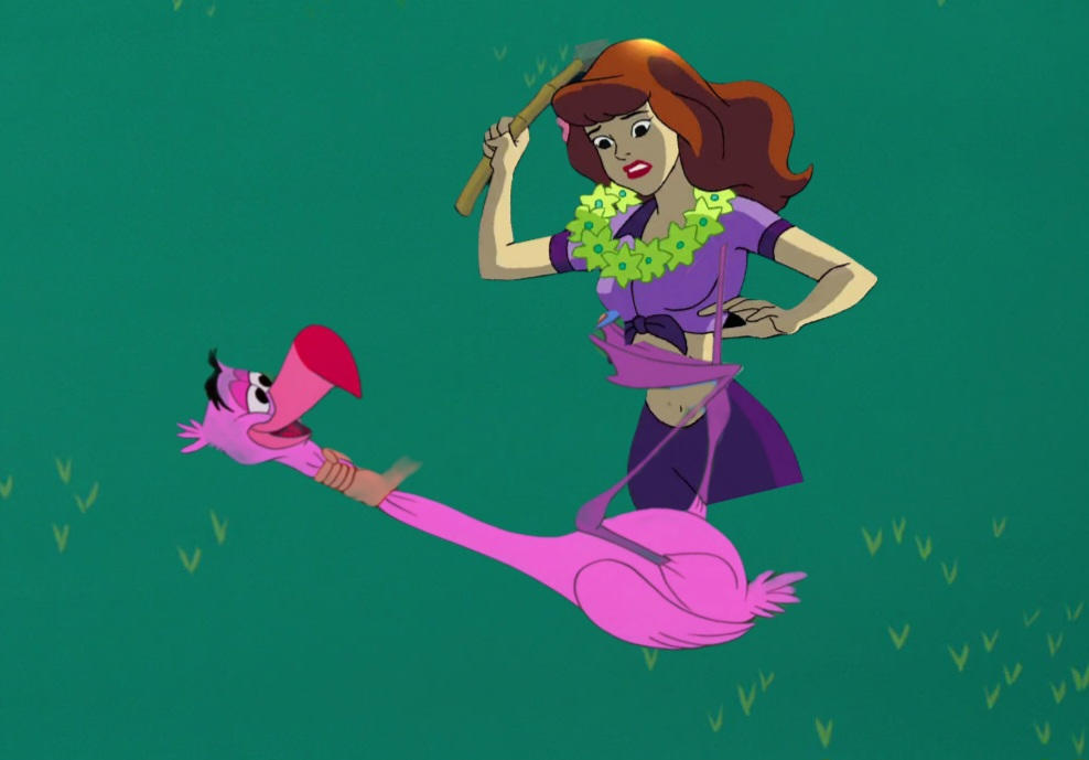 Flamingo Inflation Flamingo has its Legs on Aloha Daphne belly by LukeReigns on DeviantArt