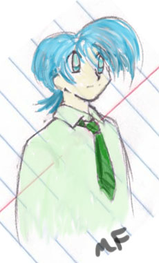 Midi wears a tie - color