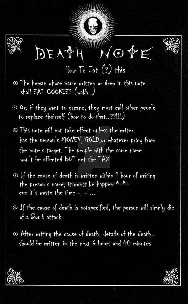 Ruined Death Note Rules by Bhamuz02 on DeviantArt