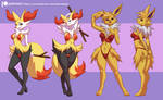 Braixen and Jolteon Stickers by playfurry