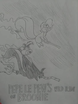 Pepe le Pew's Wild Ride on Broomie comic cover