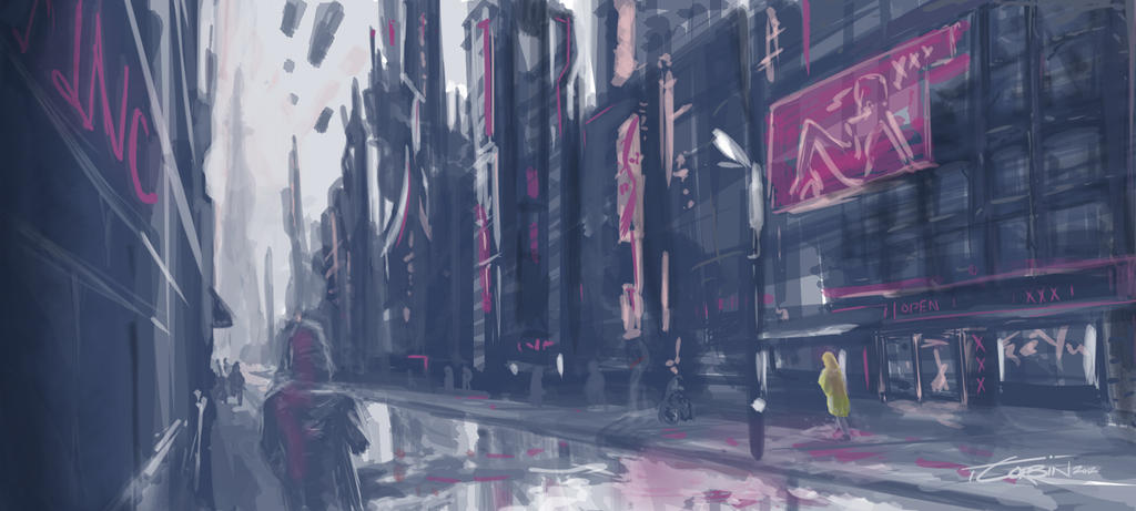 Rainy Day, Filthy City - Speedpaint by trevorcorbin on DeviantArt