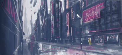 Rainy Day, Filthy City - Speedpaint