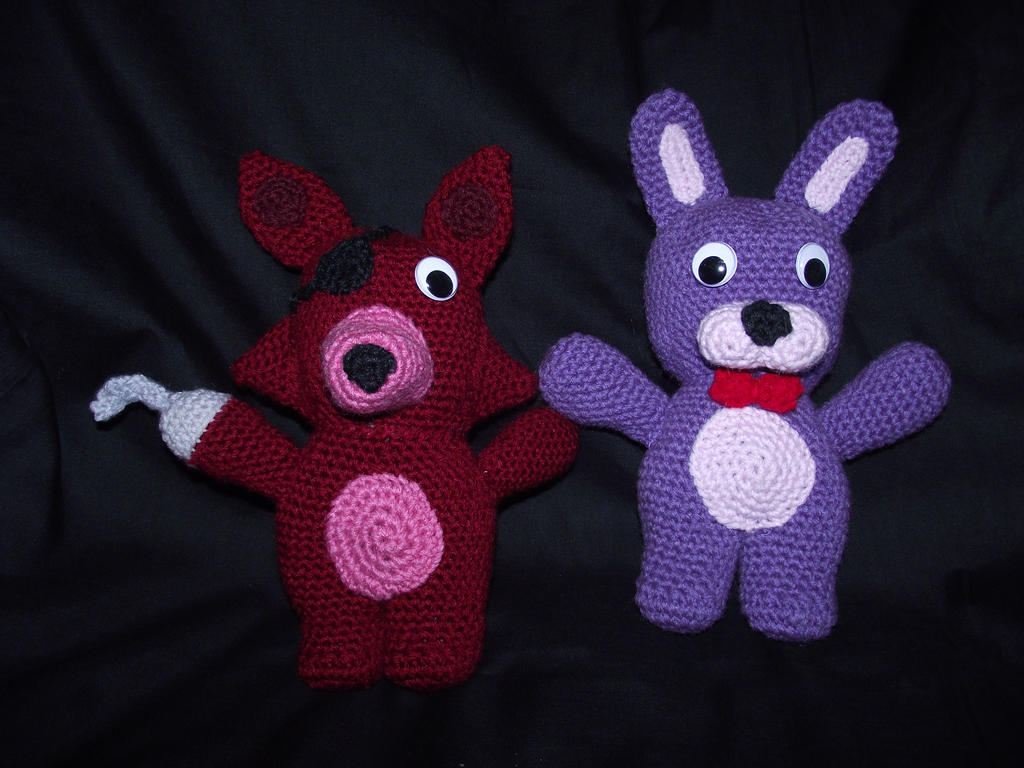 Bonnie and Foxy Plushes by Dragon-Star-Empress