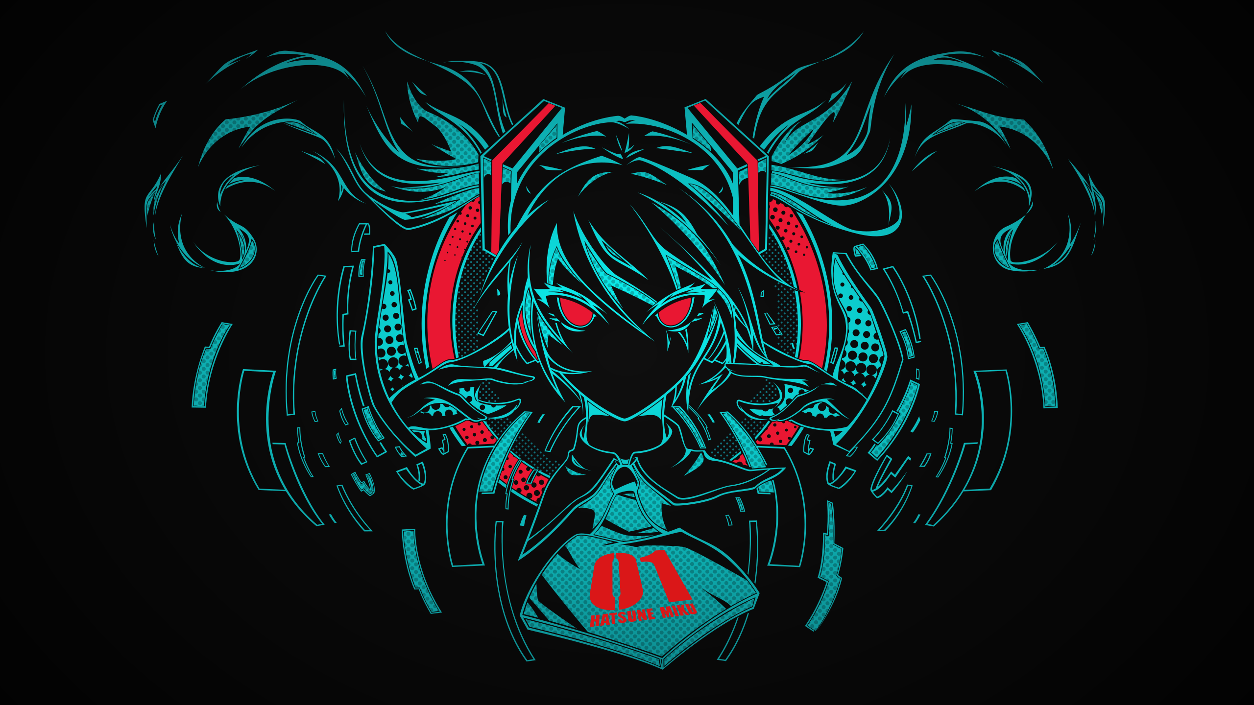 Vocaloid - Hatsune Miku vector trace wallpaper