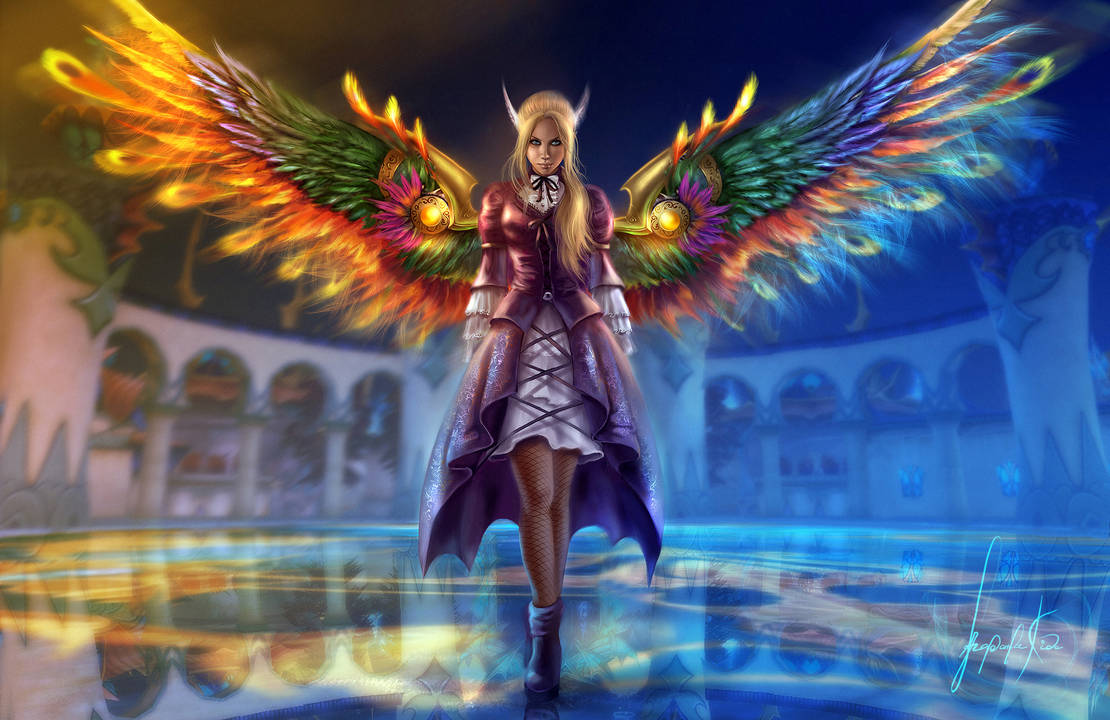 Идеальный мир книга 4. Perfect World ангел. Авариэль крылатые эльфы. Крылатая девушка. Девушка с разноцветными крыльями.
