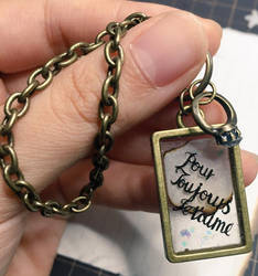 Wedding Ring Bag Charm with Papercut Message