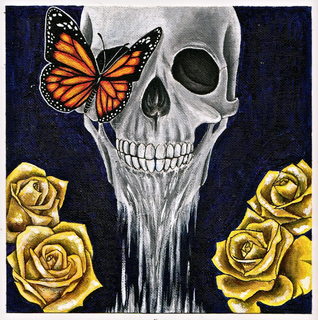 skull and butterfly