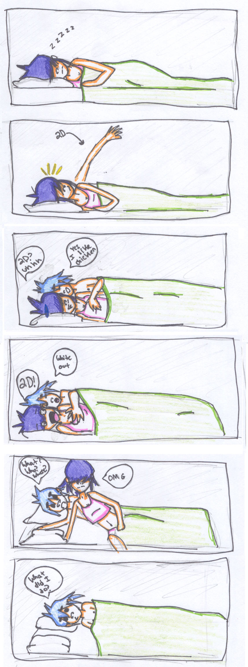 noodle and 2D comic