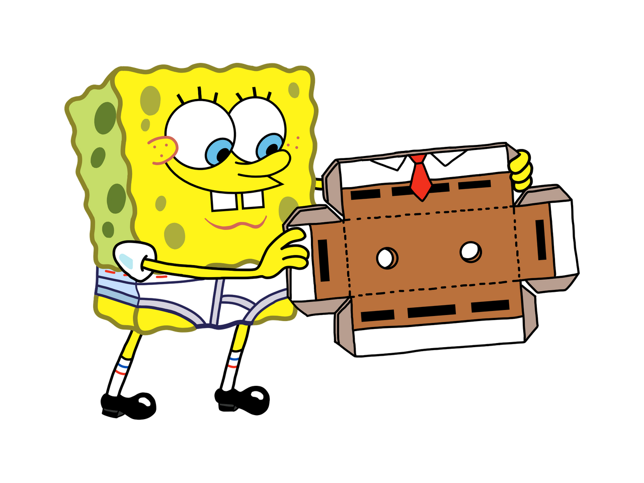 SpongeBob holding his pants by CARLOSOOF10 on DeviantArt