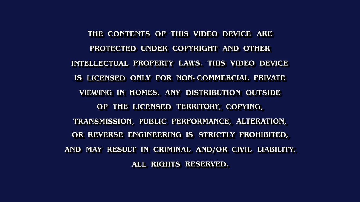 Paramount Home Video Warning Screen Recreation by CARLOSOOF10 on DeviantArt
