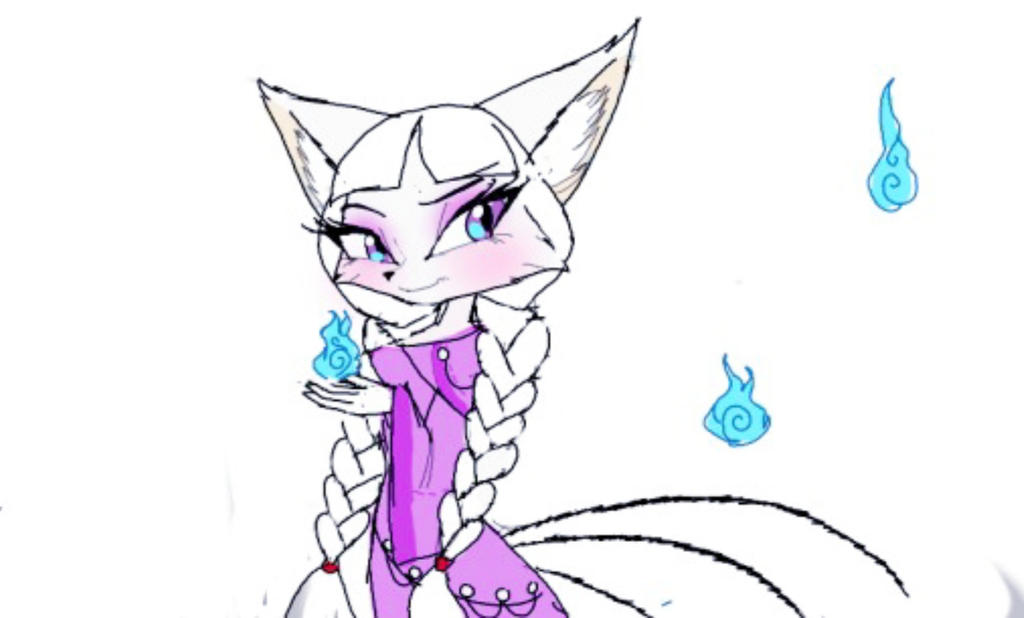 Zinnia with blue fire