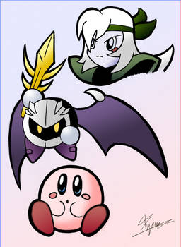 Kirby, Meta Knight, and Silica