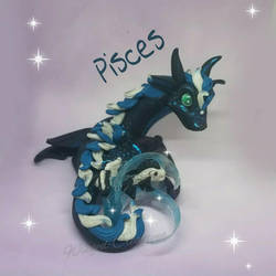 Pisces dragon polymer clay miniature