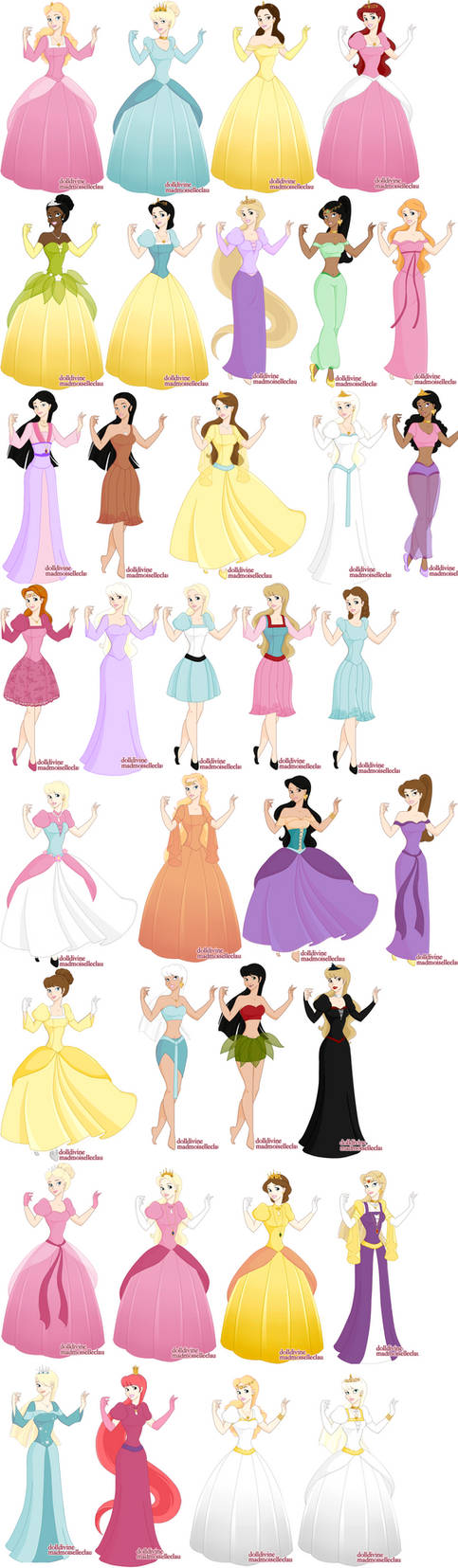 Disney and Non Disney Princesses by roseprincessmitia on DeviantArt