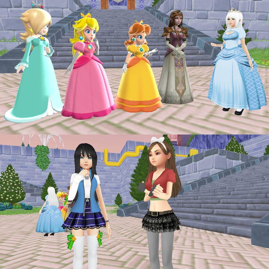 Angel meets Nintendo Princesses by roseprincessmitia on DeviantArt