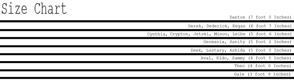NEL Size Chart by CrownFerret on DeviantArt