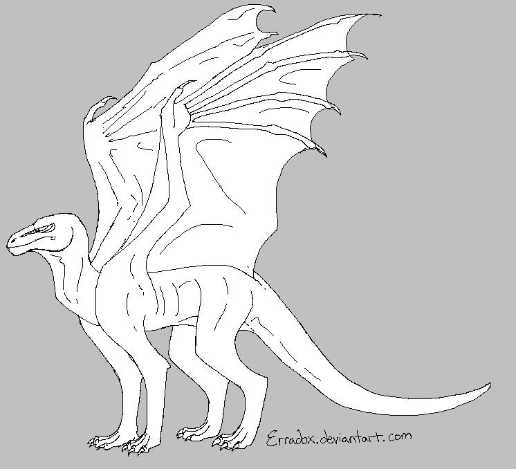 Free Generic Western Dragon Base Lineart