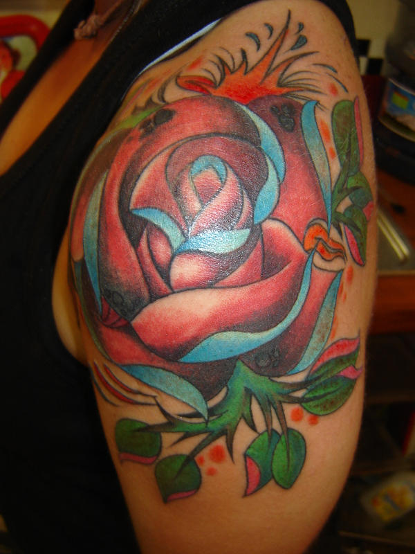 rose on shoulder