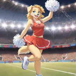 Sfw Golden Retriever Cheerleader