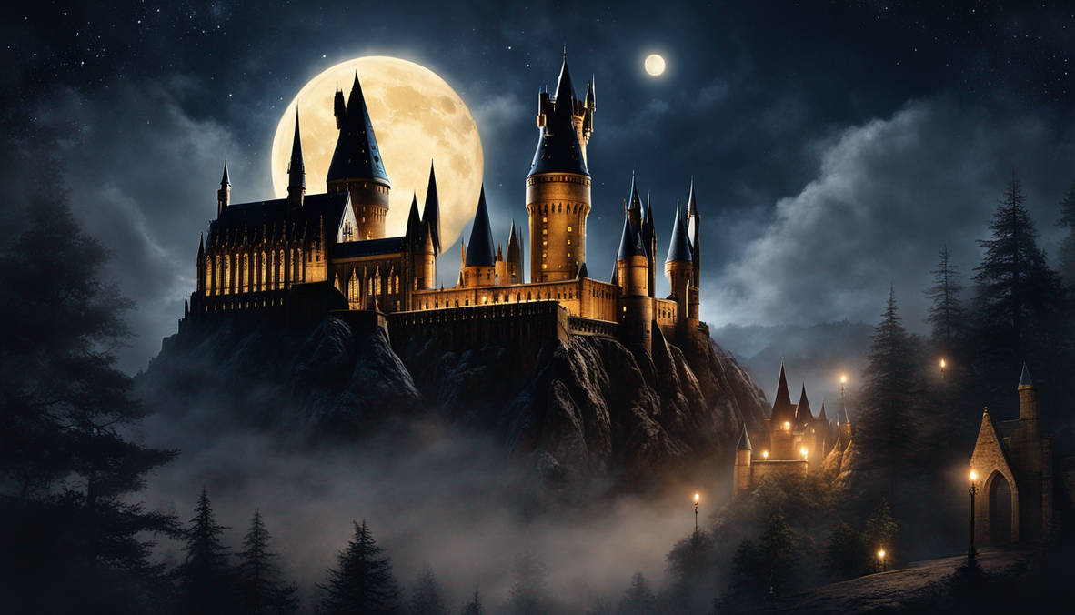 A magical night view of Hogwarts School by sshariq322 on DeviantArt