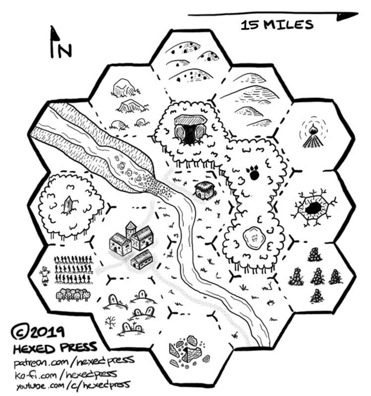 DnD Inktober Hex Map By HexedPress On DeviantArt