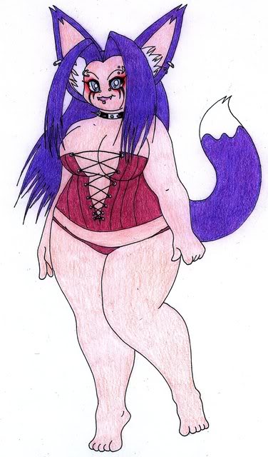 Fox Girl in Lingerie (Colored)