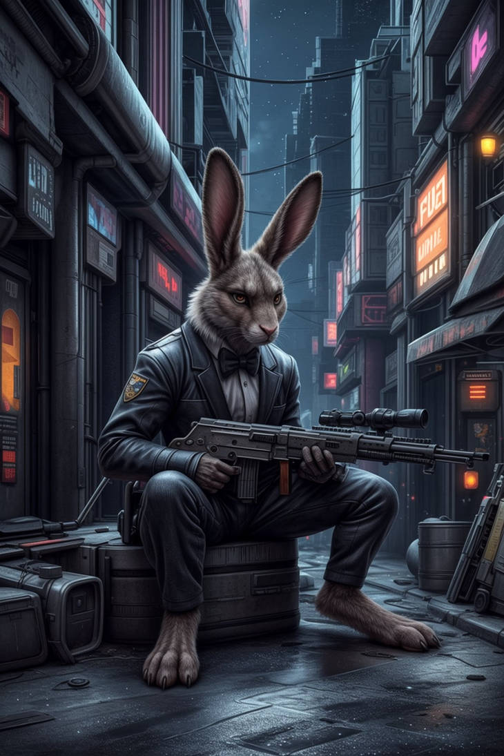 Rabbit with Gun by Sajrep on DeviantArt