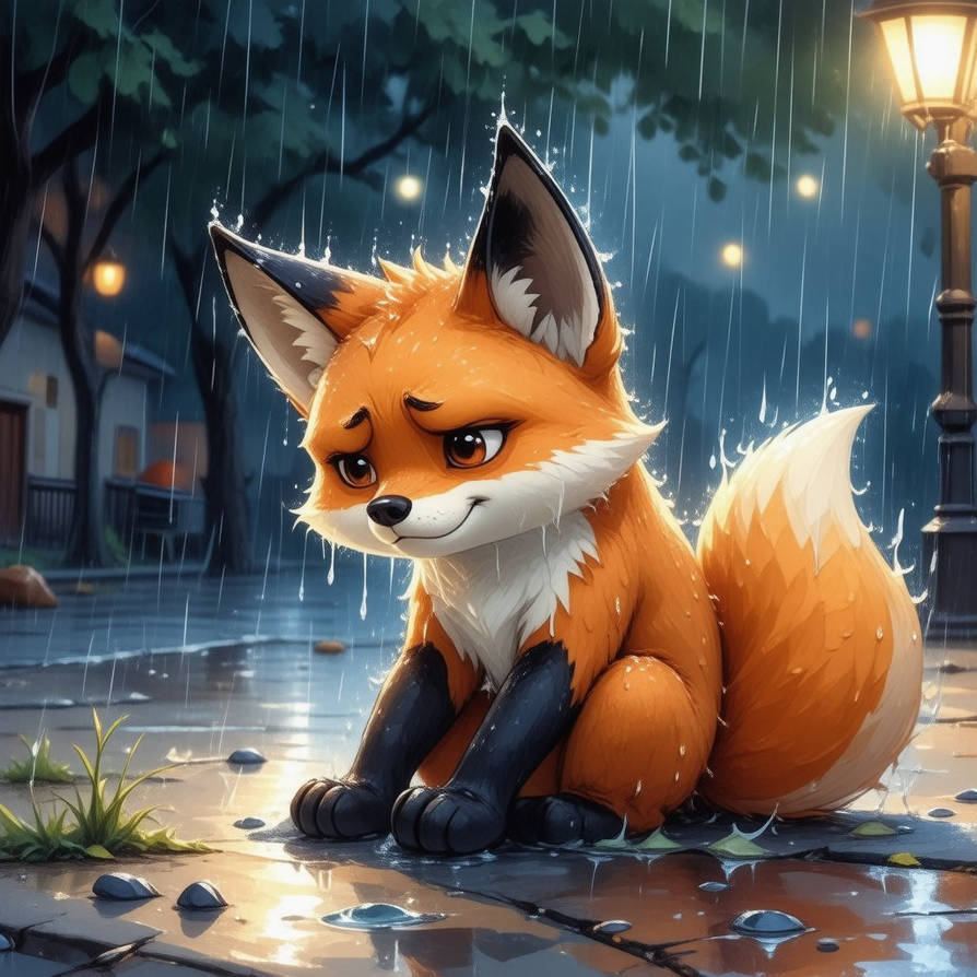 Brer Fox Sad Sad Fox in Rain A by Sajrep on DeviantArt