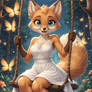 Fox Girl on Swing