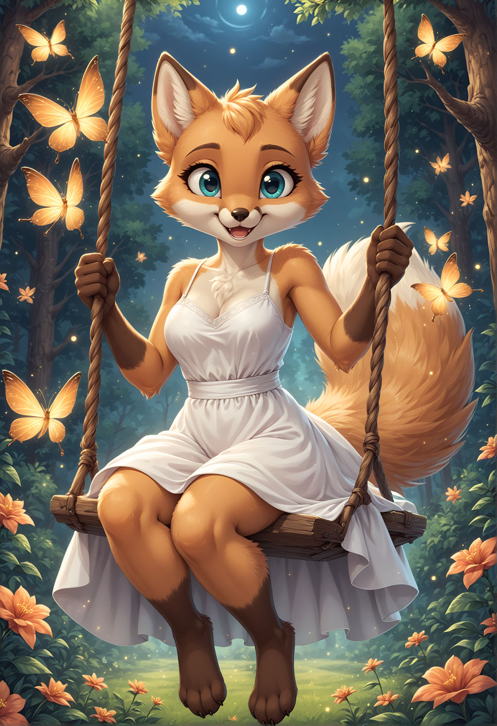 Fox Girl On Swing By Sajrep On DeviantArt fox-girl-on-swing-by-sajrep-on-deviantart