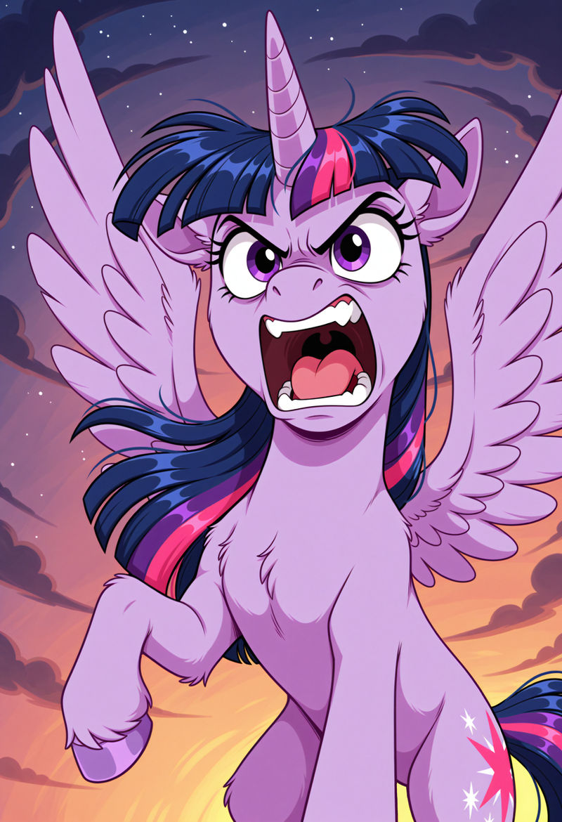 Shouting Twilight Sparkle