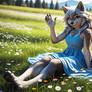 Wolf Girl in Meadow