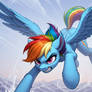 Rainbow Dash Crossing Ocean