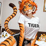 Tiger Girl on Bed