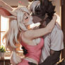 Rabbit Couple Kissing