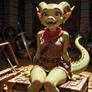 Kobold Girl on Treasure Chest