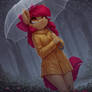 Apple Bloom in Rain
