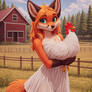 Fox Girl Bringing Chicken