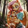 Fluttershy with Tiger