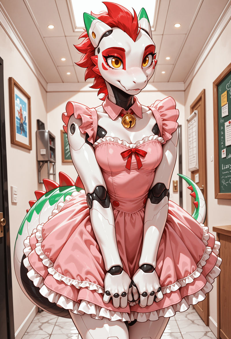 Cute Robot Lizard Girl