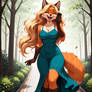 Fox Girl Chatting on Phone