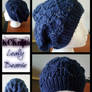 Navy Blue Leafy Beanie [For Sale]