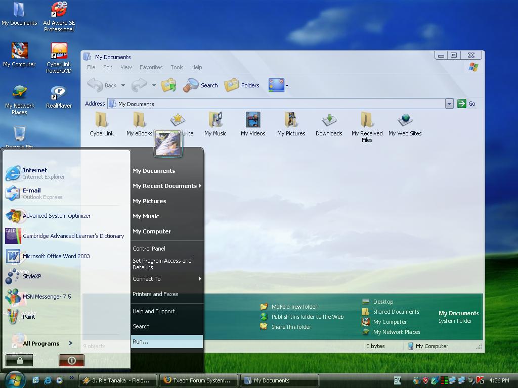 Windows XP with Vista theme by Lionheart23 on DeviantArt