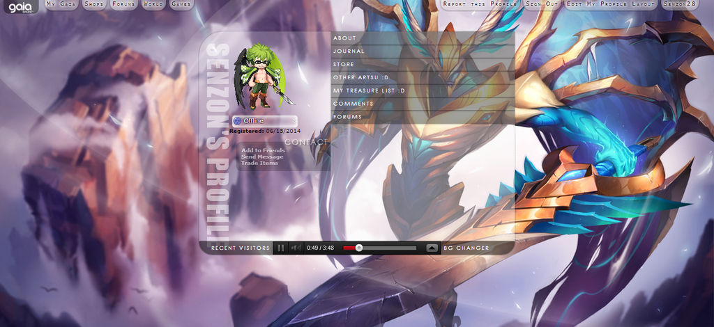 Senzon28 - Gaia Profile Layout by chaosfred on DeviantArt